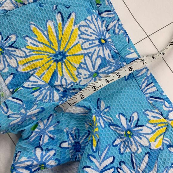 Lilly Pulitzer Shorts Womens 00 Blue Adie Breakwater Daisy Preppy Floral Casual - Picture 10 of 12